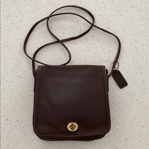 Vintage Coach Brown Leather Messenger Bag